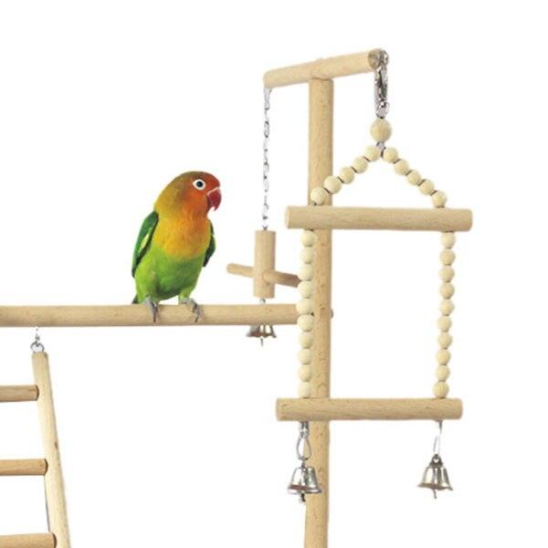 Wooden Avian Oasis: Small Cockatiel Floor Parrot Standing Stand