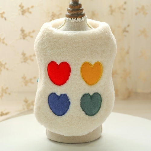PETCIRCLE New Dog Puppy Clothes Four color Love Rainbow Vest Pet Cat