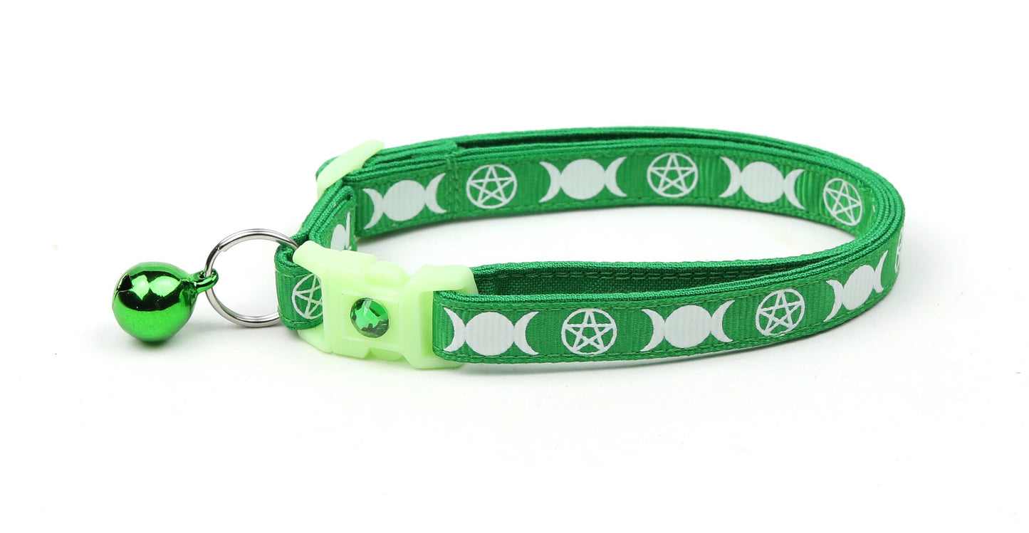 Witch's Familiar on Green Cat Collar