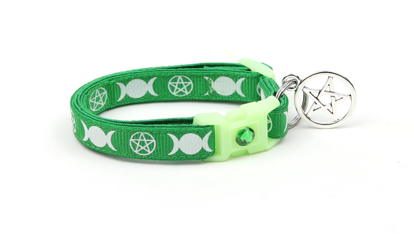 Witch's Familiar on Green Cat Collar