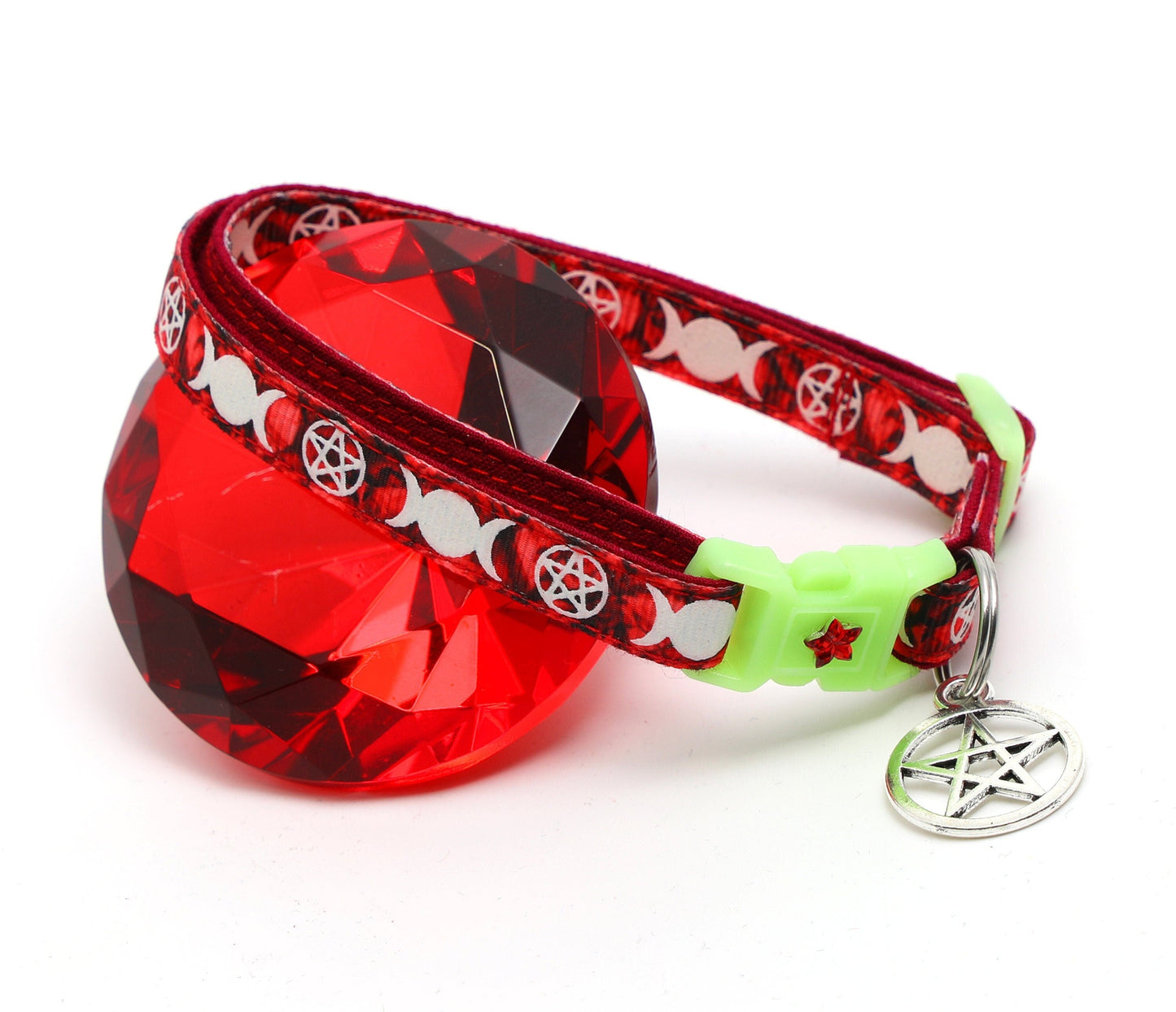 Witch's Familiar on Ruby Cat Collar
