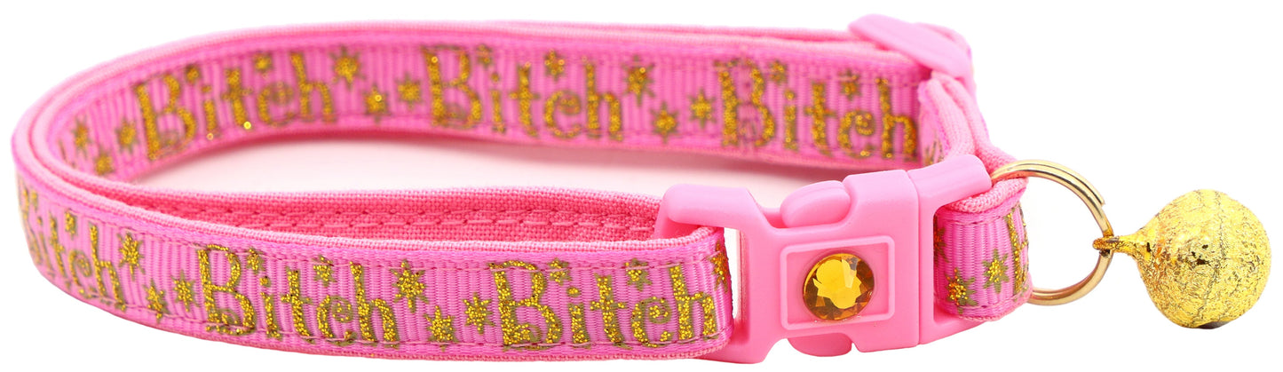 Gold Bitch Breakaway Cat Collar