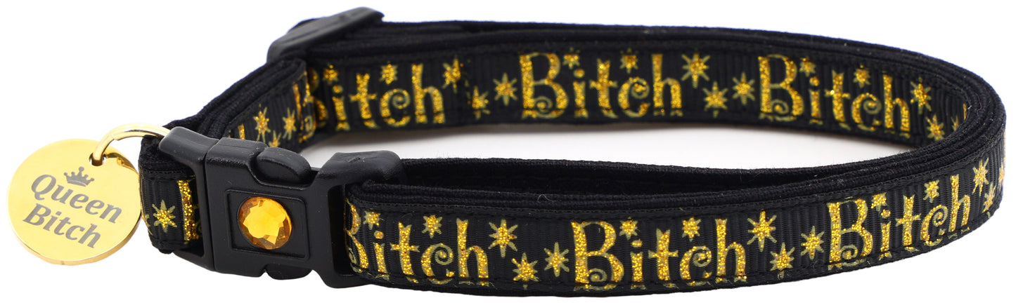 Gold Bitch Breakaway Cat Collar