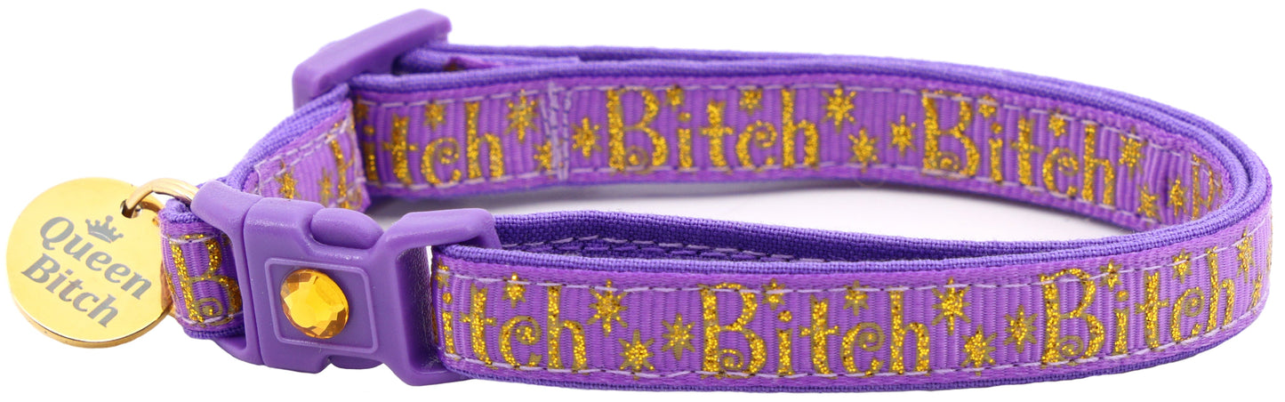Gold Bitch Breakaway Cat Collar