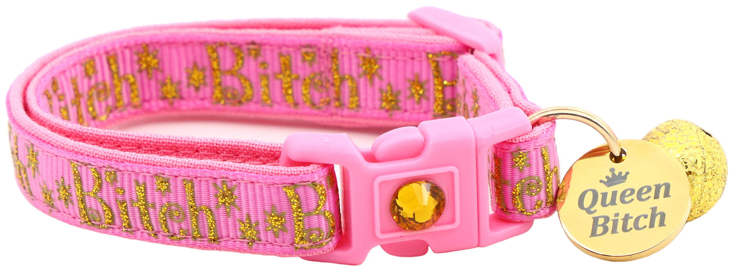 Gold Bitch Breakaway Cat Collar
