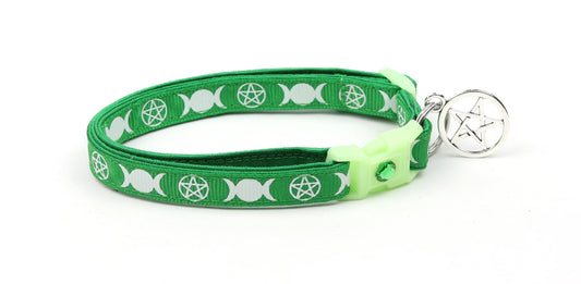 Witch's Familiar on Green Cat Collar