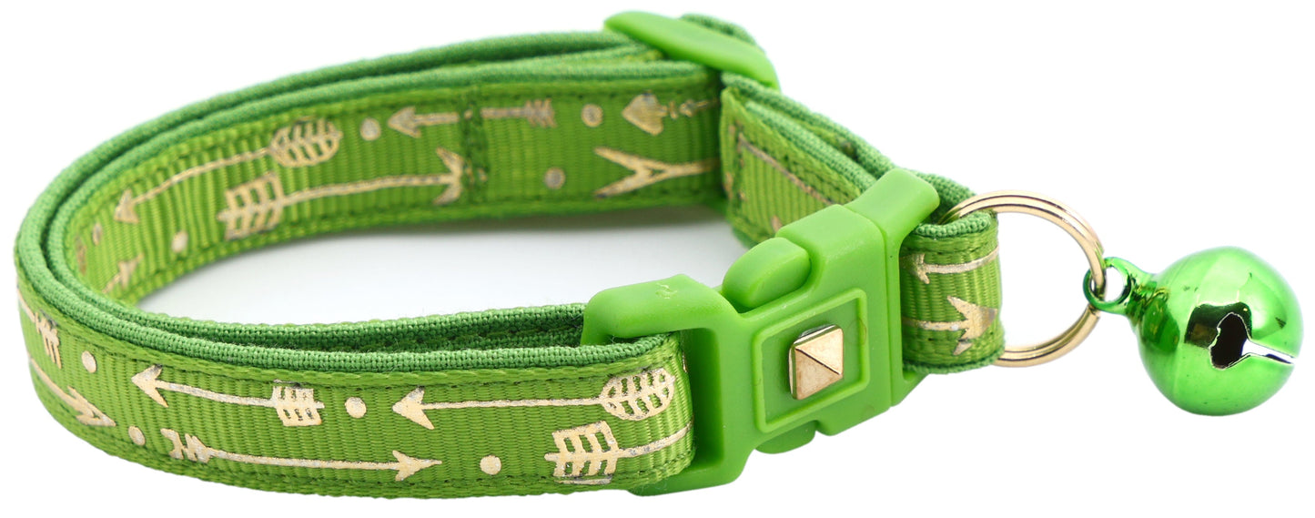 Metallic Gold Arrows Breakaway Cat Collar